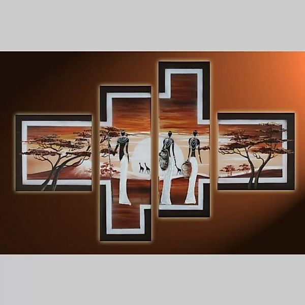 4 Leinwandbilder AFRIKA Frau (2) 100 x 70cm Handgemalt günstig online kaufen