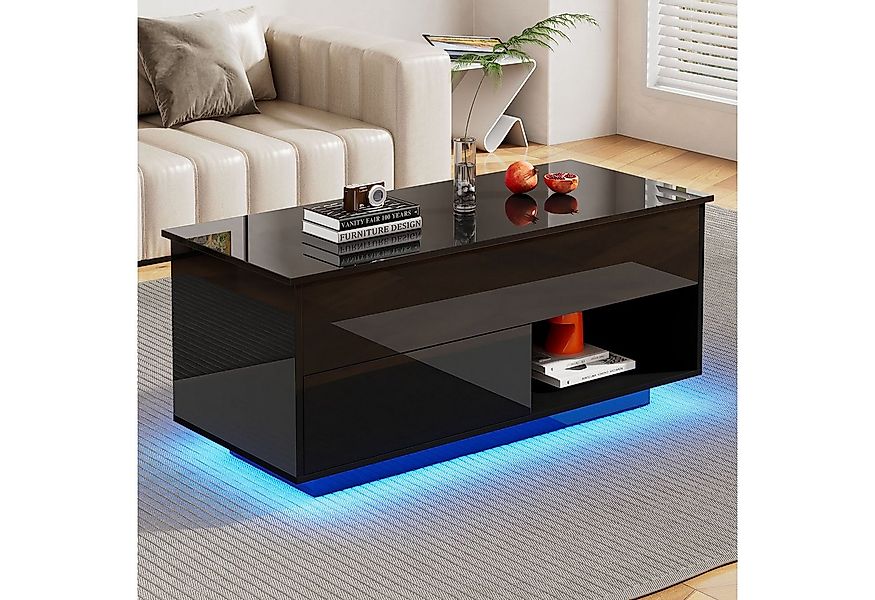 STILVORA Couchtisch Hebbarer Wohnezimmertisch mit LED,Beistelltisch mit Sta günstig online kaufen