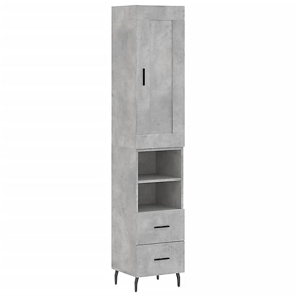 vidaXL Highboard Betongrau 34,5x34x180 cm Holzwerkstoff 3200277 günstig online kaufen