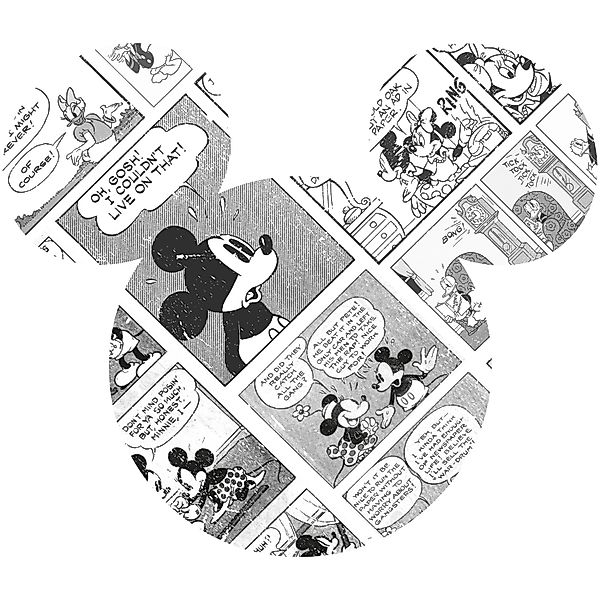 Disney Wandtattoo Mickey Mouse Schwarz-Weiß 127 x 127 cm 612711 günstig online kaufen