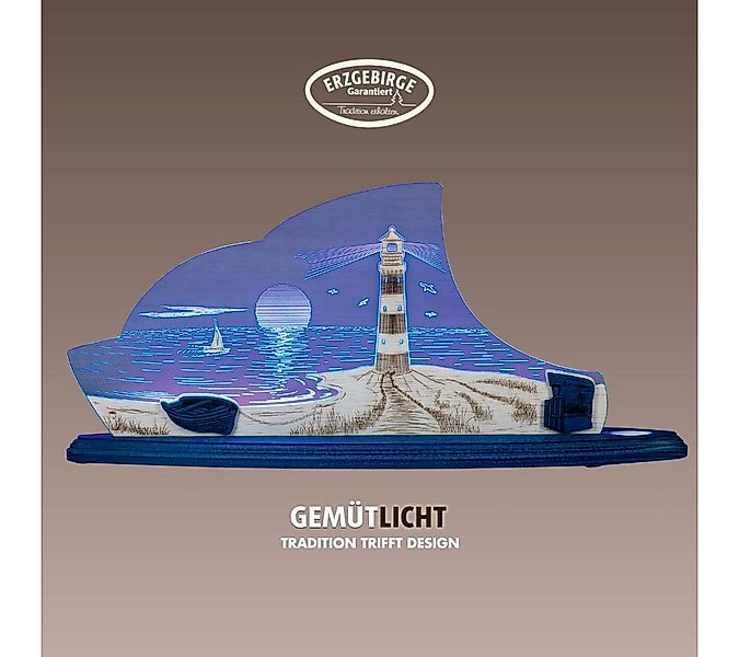 Weigla LED Dekolicht Maritim, Holz & Acrylglas, BLAU-WEIẞ, Made in Germany, günstig online kaufen