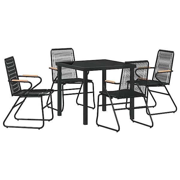 vidaXL Garten Essgruppe 5-Tlg Schwarz PVC-Rattan 3379171 günstig online kaufen