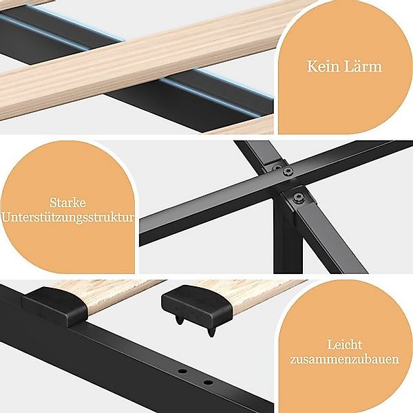 HAUSS SPOLE Polsterbett 140X200 mit 4 Schubladen, goldenen Zierstreifen, La günstig online kaufen