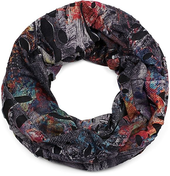 styleBREAKER Loop Loop Schal mit Farbklecksen günstig online kaufen