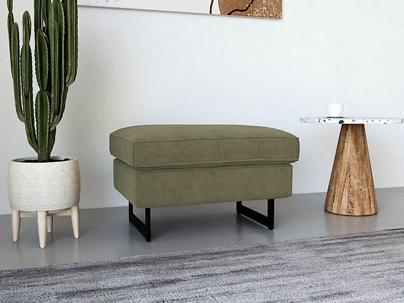 Places of Style Hocker "Pinto", mit Keder, Metallfüßen und auch in Cord Bez günstig online kaufen