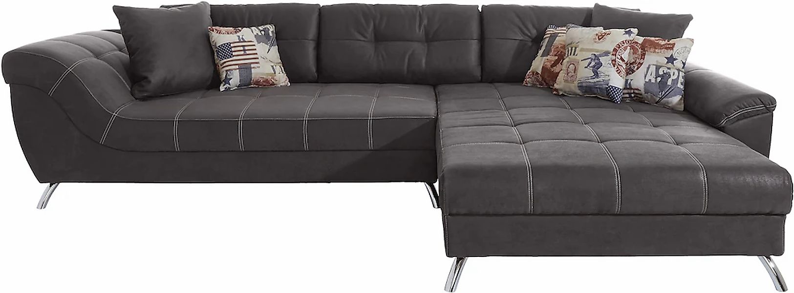 Jockenhöfer Gruppe Ecksofa "San Francisco L-Form, B: 358 cm" mit Zierkissen günstig online kaufen