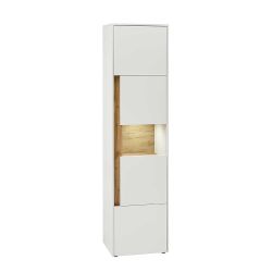 Esszimmer Vitrine in Weiß und Wildeiche Optik 3 türig günstig online kaufen