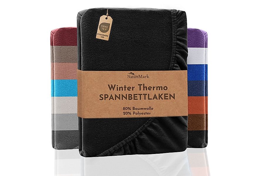 NatureMark Spannbettlaken Winter Thermo Fleece Spannbettlaken, 80% Baumwoll günstig online kaufen