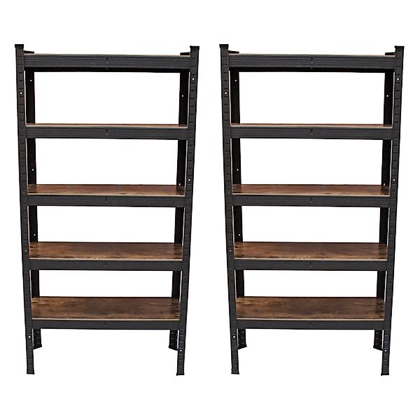 TRUTZHOLM 2x Wohnzimmerregal 150x75x30 cm Dunkel Traglast je 650 kg günstig online kaufen