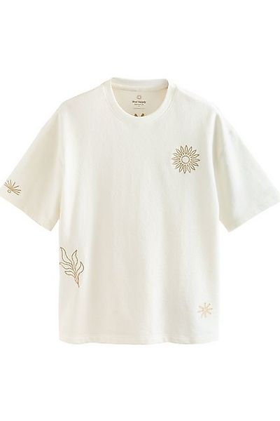 Next T-Shirt T-Shirt mit floralem Placement-Print (1-tlg) günstig online kaufen