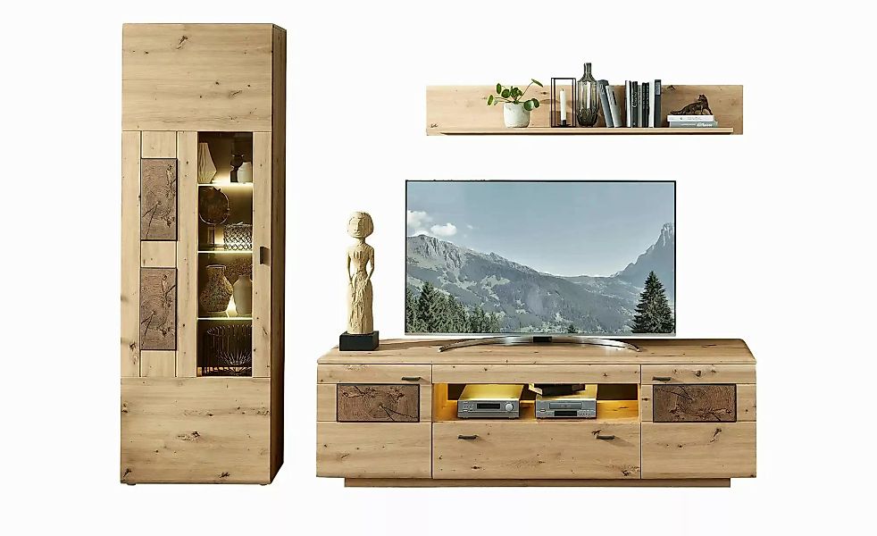 uno Wohnkombination  Madera II ¦ holzfarben ¦ Maße (cm): B: 255 H: 201 T: 4 günstig online kaufen