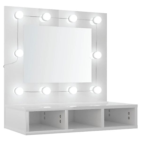 vidaXL Spiegelschrank mit LED Hochglanz-Weiß 60x31,5x62 cm 808888 günstig online kaufen
