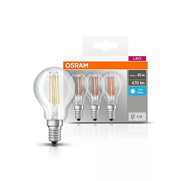 OSRAM LED-Lampe E14 P40 4W Filament 840 470lm 3er günstig online kaufen