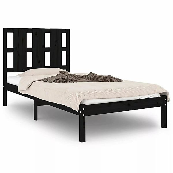 vidaXL Massivholzbett Schwarz Kiefer 100x200 cm1084230 günstig online kaufen