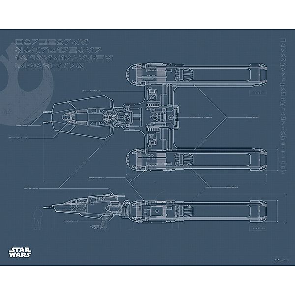 Komar Bild "Star Wars EP9 Blueprint Y-Wing" Star Wars 1 Stk. tlg. Wandbild günstig online kaufen