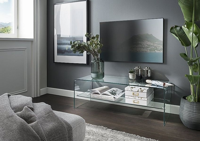 Concept GmbH TV-Regal in Klarglas, Glas - 110x38x60cm (BxHxT) günstig online kaufen