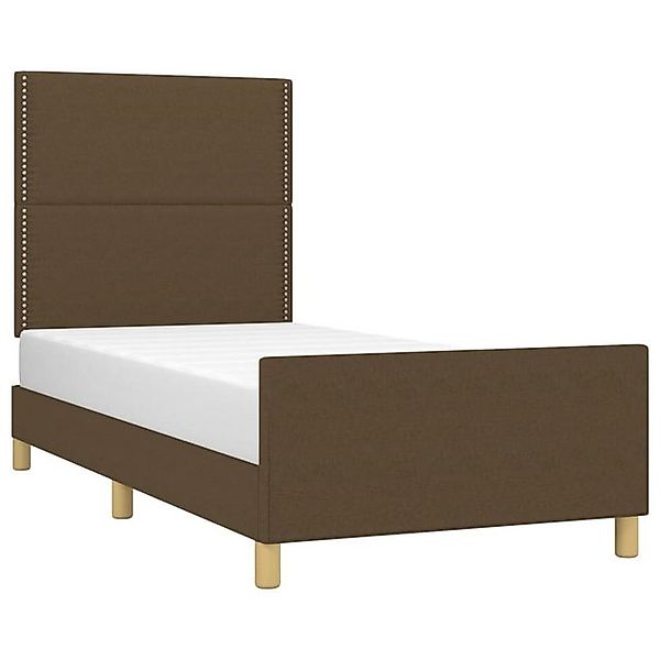 vidaXL Bett Bettgestell ohne Matratze Dunkelbraun 100x200 cm Stoff günstig online kaufen