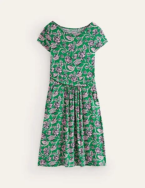 Amelie Jersey-Kleid Damen Boden, Grünes Tamburin, Puderrosa günstig online kaufen