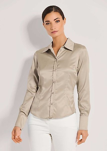 MADELEINE Hemdbluse Langarm Satinbluse mit edlem günstig online kaufen