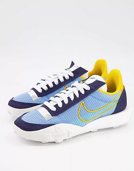 Nike – Waffle Racer 2x – Sneaker in Blau und Schwarz günstig online kaufen