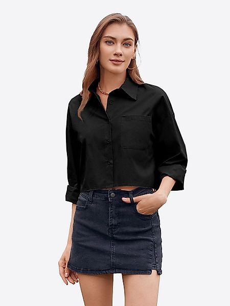 Imily Bela Blusenshirt Damen Cropped Shirt Casual Oberteil (Packung, 1-tlg. günstig online kaufen