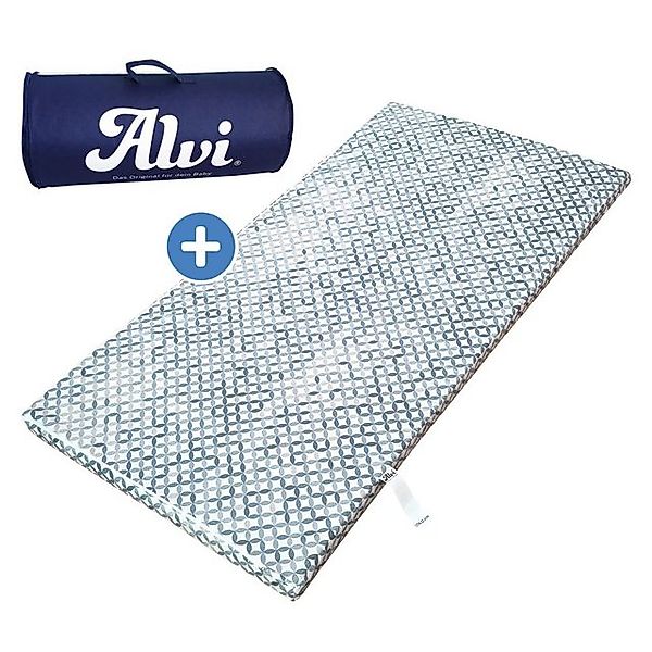 Alvi® Baby-Reisebett Mosaik - Grau, Baby Reisebettmatratze 60x120 cm rollba günstig online kaufen