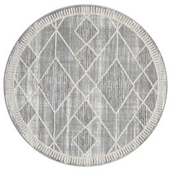 payé Teppich Esso 78 Hochflor Rund 160x160 cm Grau günstig online kaufen