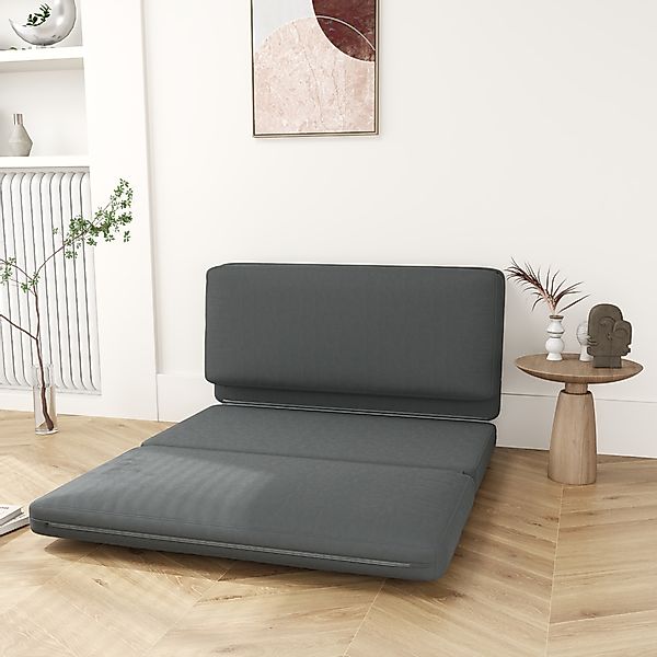 HOMCOM Bodensofa 3-in-1 Klappbar Schlafsofa mit Samtoptik, Gepolstert Sofab günstig online kaufen