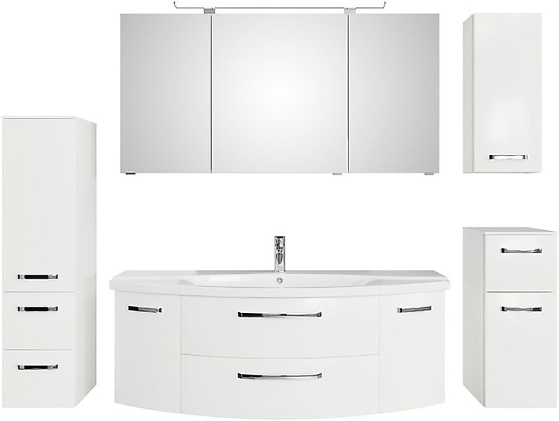 Saphir Badmöbel-Set »Serie 4010 5-teilig Keramik-Waschtisch mit LED-Spiegel günstig online kaufen