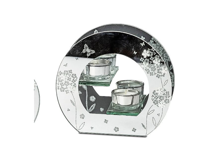 formano Teelichthalter Frühlingszeit, Spiegelglas, Silber, Motiv: Blumen, H günstig online kaufen