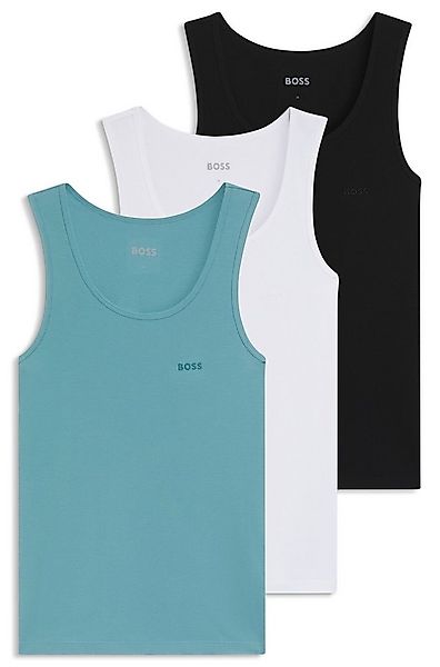 BOSS Tanktop 3P RibClassic BOSS ONE Ton in Ton Stickerei auf der Brust günstig online kaufen