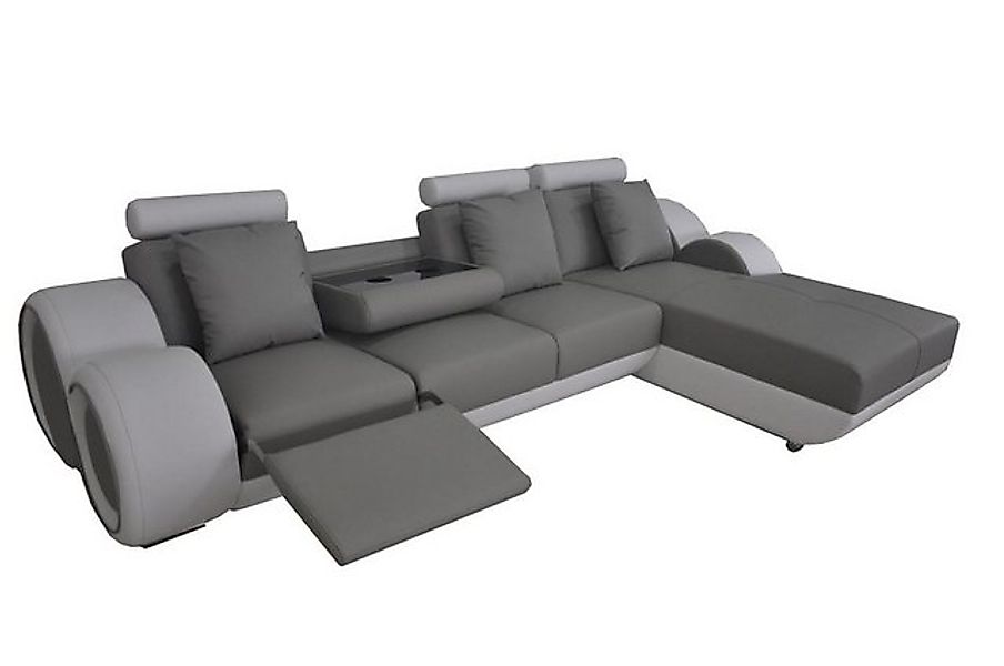 JVmoebel Ecksofa Design Sofa + USB Leder Eck Garnitur Ecke Landschaft Polst günstig online kaufen