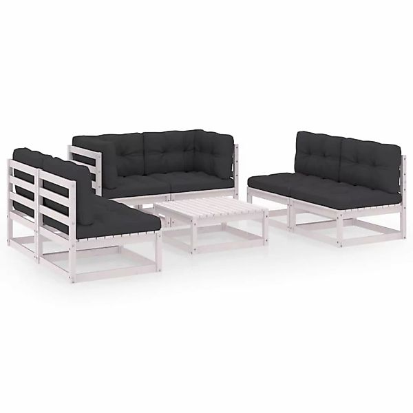 7-tlg. Garten-lounge-set Mit Kissen Kiefer Massivholz günstig online kaufen