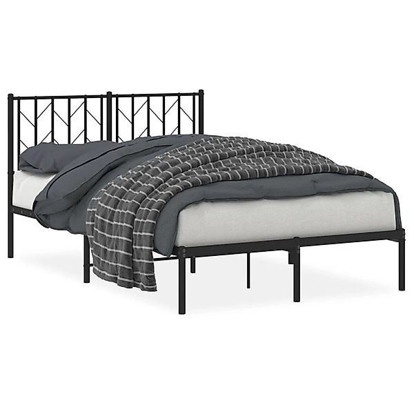 vidaXL Bettgestell mit Kopfteil Metall Schwarz 120x190 cm Modell 161931060 günstig online kaufen