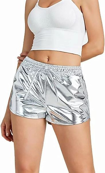FIDDY Shorts Shiny Metallic Sexy Shorts Damen Elastic Orgy Prom günstig online kaufen
