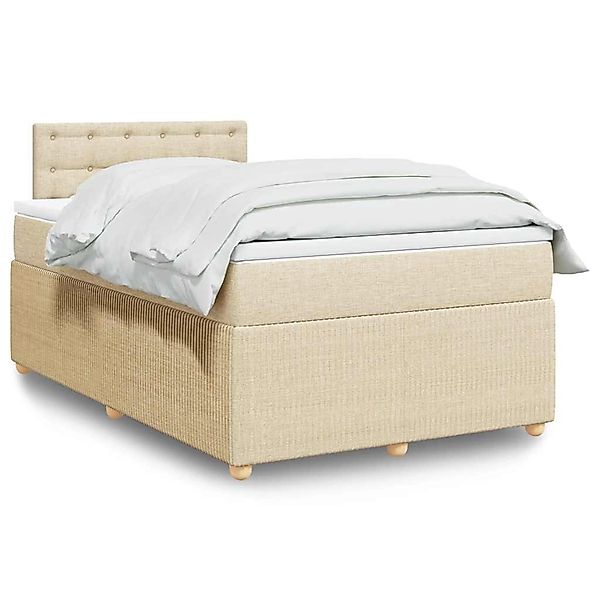 vidaXL Boxspringbett mit Matratze Creme 120x200 cm Stoff 3289742 günstig online kaufen