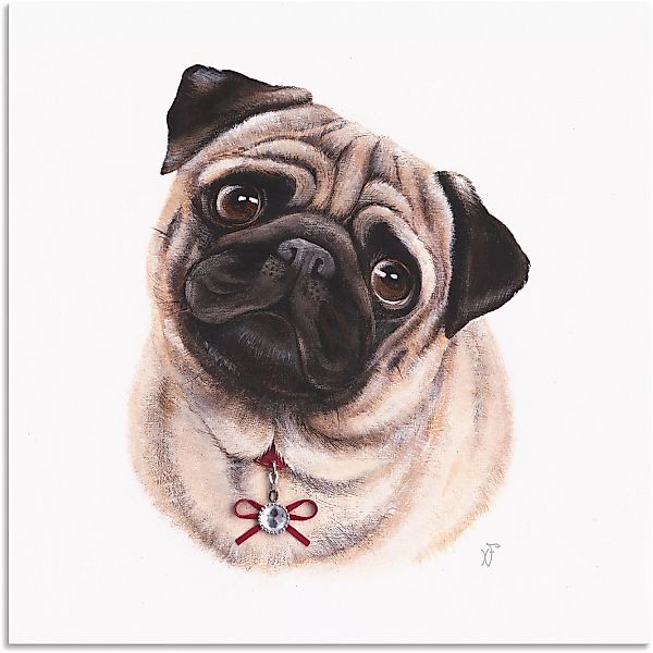 Artland Wandbild "Mops mit Diamanten", Hundebilder, (1 St.) günstig online kaufen