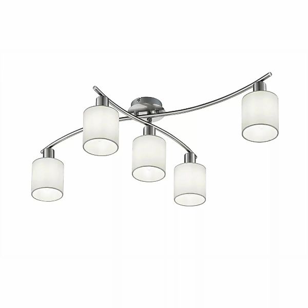 Trio Deckenleuchte Garda Nickel matt-Weiß günstig online kaufen