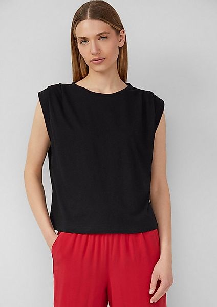 s.Oliver Kurzarmshirt T-Shirt Verkürztes T-Shirt mit Faltendetails günstig online kaufen