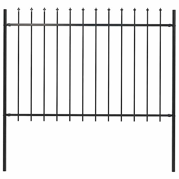 vidaXL Gartenzaun mit Speerspitze Stahl 181 x 120 cm Schwarz 144926 günstig online kaufen