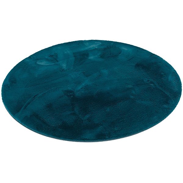Pergamon Luxus Super Soft Fellteppich Plush Rund Petrol 80x80cm günstig online kaufen