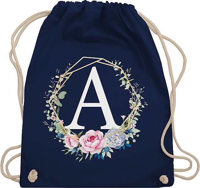 Shirtracer Turnbeutel Blumenkranz Mit Buchstabe A, günstig online kaufen