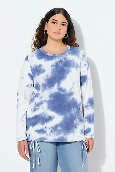 Ulla Popken Sweatshirt Sweatshirt Batikmuster Saumband Rundhals Langarm günstig online kaufen