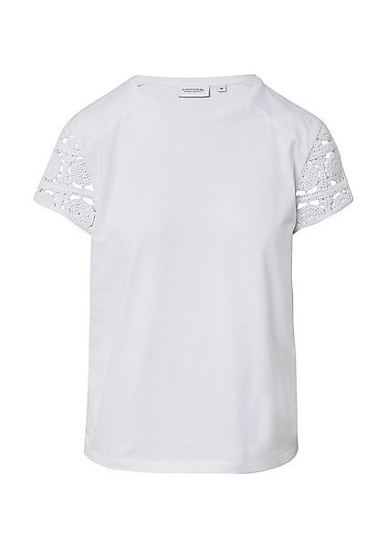 comma Kurzarmshirt T-Shirt Jersey-T-Shirt mit Crochet-Ärmeln günstig online kaufen