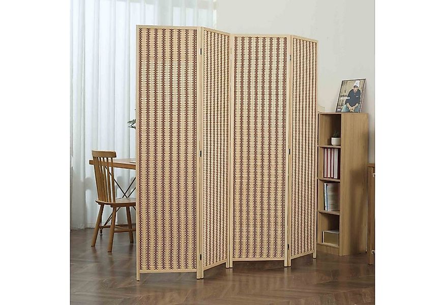 Makika Paravent Trennwand / Raumteiler Bambus Faltbar - Natur Braun günstig online kaufen