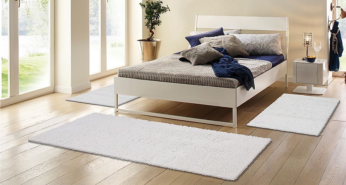 my home Bettumrandung »Viva«, (3 tlg.), Bettvorleger, Läufer-Set, Uni-Farbe günstig online kaufen