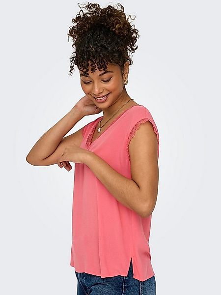 ONLY V-Shirt ONLJASMINA S/S V-NECK LACE TOP NOOS PTM günstig online kaufen