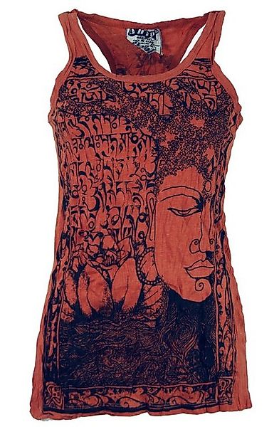 Guru-Shop T-Shirt Sure Tank Top Buddha - rostorange alternative Bekleidung, günstig online kaufen