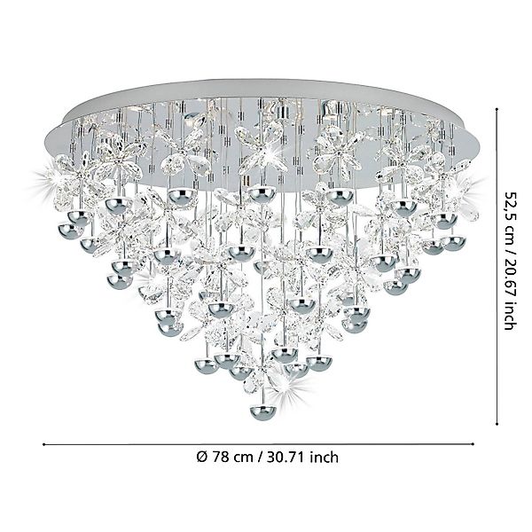 EGLO Stars Of Light LED-Deckenlampe Pianopoli chrom Ø 78cm günstig online kaufen