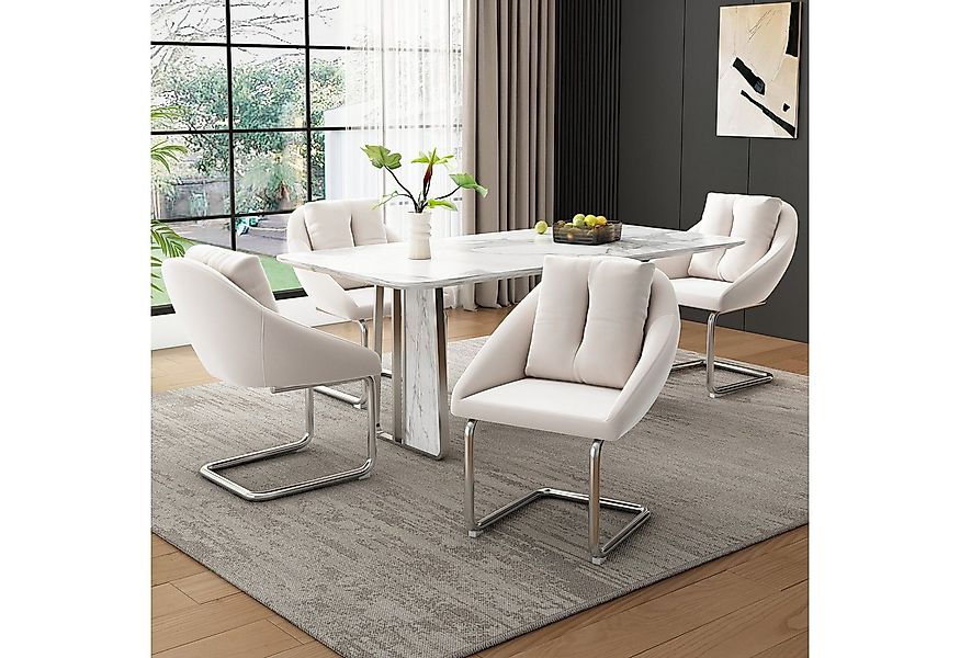 Flieks Freischwinger (Set, 4 St), 4er Set Esszimmerstühle mit Rückenkissen günstig online kaufen